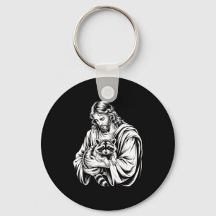 Trash Panda Jesus Raccoon Trashed Racoon Animal Ra Keychain