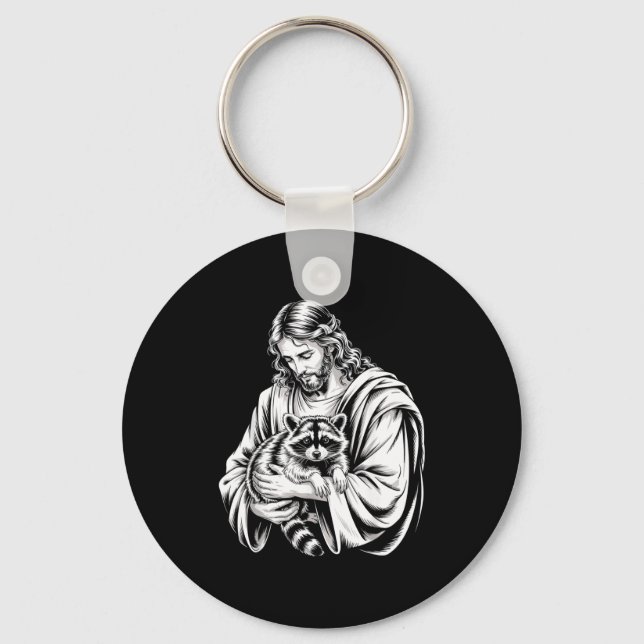 Trash Panda Jesus Raccoon Trashed Racoon Animal Ra Keychain (Front)