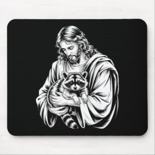 Trash Panda Jesus Raccoon Trashed Racoon Animal Ra Mouse Pad