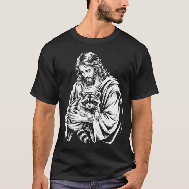 Trash Panda Jesus Raccoon Trashed Racoon Animal Ra T-Shirt (Front)