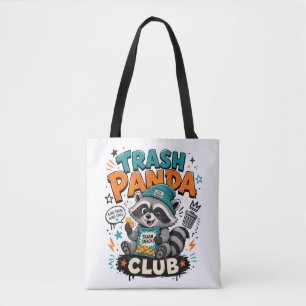 trash panda racoon tote bag
