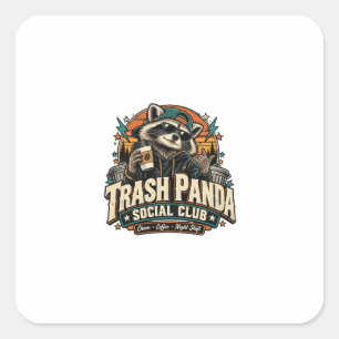 Trash Panda Social Club Raccoon Coffee Sticker