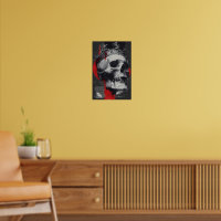Trash Polka Crown Skull Red Black Grunge Poster
