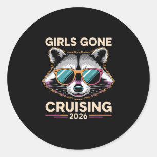 Trash Raccoon Girls Gone Cruising 2026 Cruise Vaca Classic Round Sticker