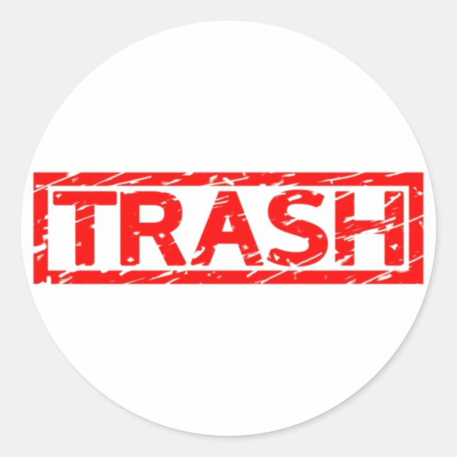 Trash Stamp Classic Round Sticker (Front)
