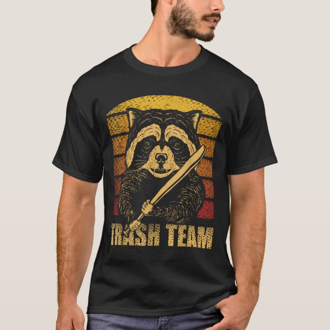 Trash Team Pandas Raccoon Animal Garbage Gang T-Shirt (Front)