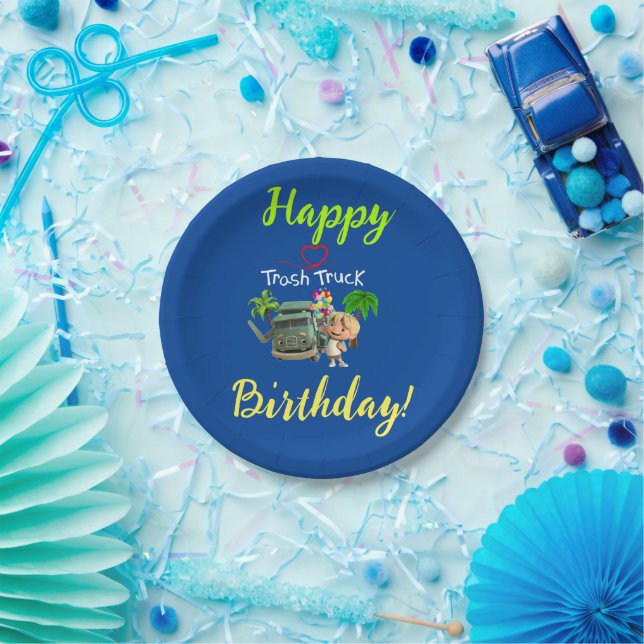 Trash Truck Paper Plate (Party)