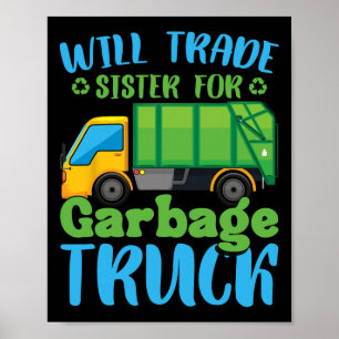 Trash Trucks Earth Day Recycle Toddler Garge Truck Poster