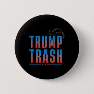 Trash Trump 2024 Grunge Garbage For Trump Funny Te 2 Inch Round Button