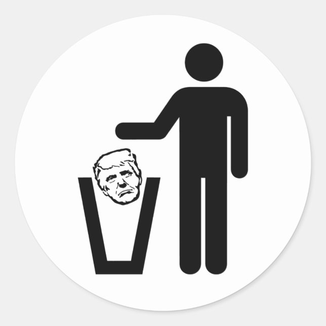 trash trump classic round sticker (Front)