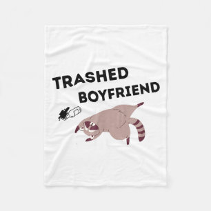 Trashed Boyfriend, Funny Trashed Panda Couples Pre Fleece Blanket