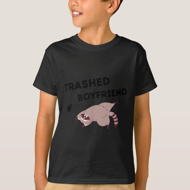 Trashed Boyfriend, Funny Trashed Panda Couples Pre T-Shirt (Front)