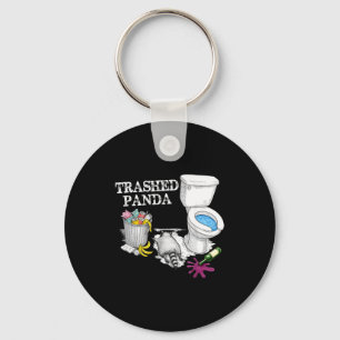 Trashed Panda Drunk Racoon Party Animal Meme Funny Keychain