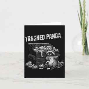 Trashed Panda Funny Drunk Racoon Cool Animals Grap Card