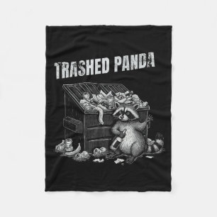 Trashed Panda Funny Drunk Racoon Cool Animals Grap Fleece Blanket