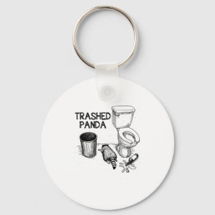Trashed Panda Funny Drunk Racoon  Keychain
