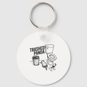 Trashed Panda Funny Drunk Racoon  Keychain