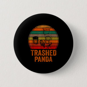 Trashed Panda Funny Drunk Racoon Vintage Funny Men 2 Inch Round Button