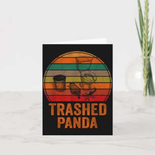 Trashed Panda Funny Drunk Racoon Vintage Funny Men Card