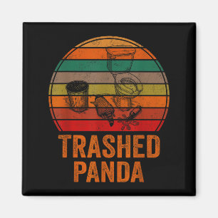 Trashed Panda Funny Drunk Racoon Vintage Funny Men Magnet