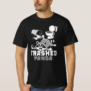 Trashed Panda Funny Raccoon Style Humour T-Shirt