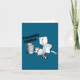 Trashed panda funny racoon humorous animal lover card