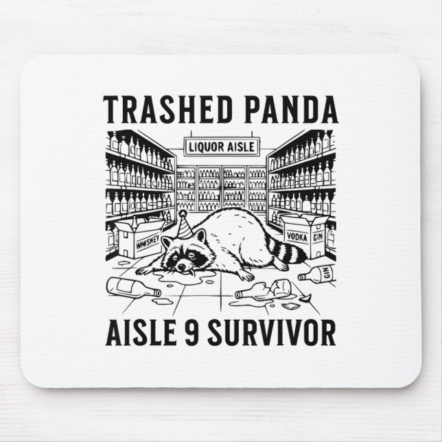Trashed Panda Liquore Funny Hangover Crazy Drunk R Mouse Pad (Front)
