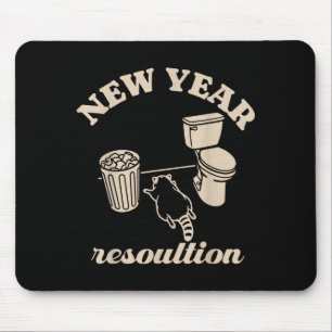 Trashed Panda New Year Resolution Funny Drunk Racc Mouse Pad