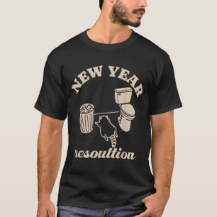 Trashed Panda New Year Resolution Funny Drunk Racc T-Shirt