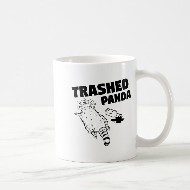 Trashed Panda Raccoon Funny Raccoon Gets Drunk Rac Coffee Mug (Right)