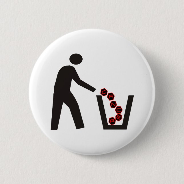 Trashing Cancer 2 Inch Round Button (Front)