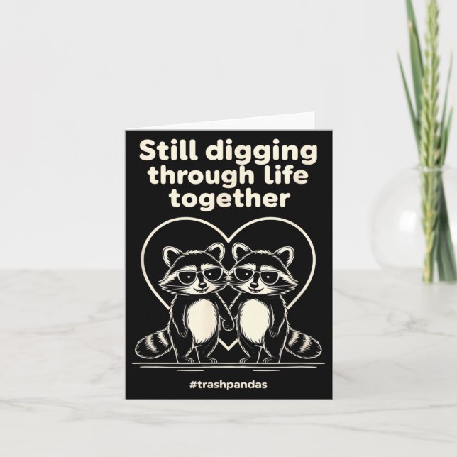 Trashpandas Couples Matching Valentines Day Annive Card (Front)