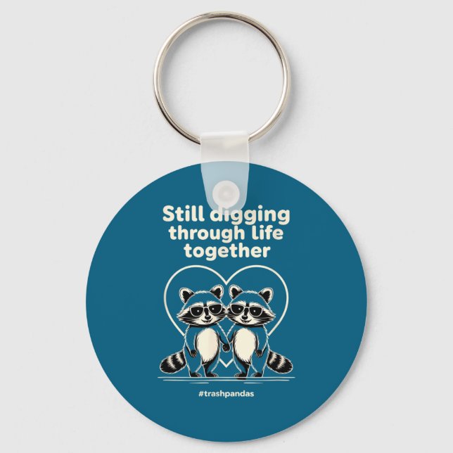 Trashpandas Couples Matching Valentines Day Annive Keychain (Front)
