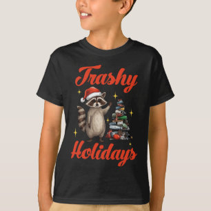 Trashy Holiday Christmas Raccoon Santa Xmas Tree F T-Shirt