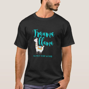 Trauma Llama Nurse Pun Funny ER Nurse Alpaca T-Shirt