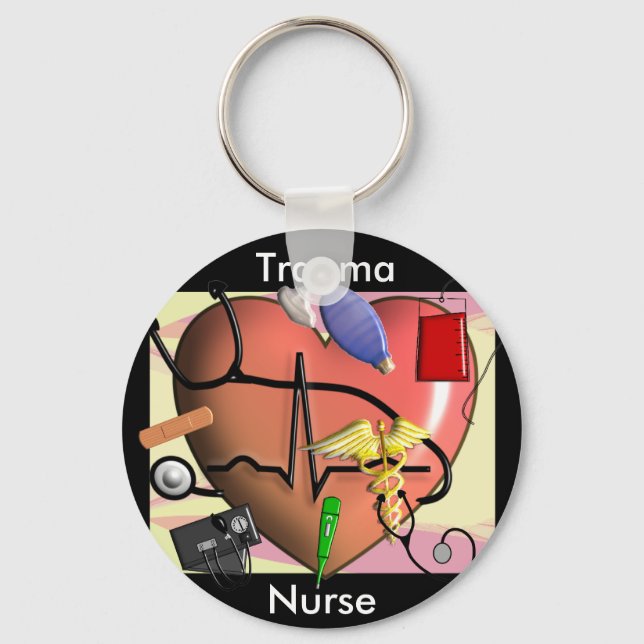 Trauma Nurse Art Gifts Keychain (Front)