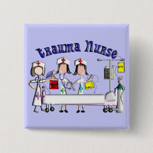 Trauma Nurse Gifts 3D Graphics 2 Inch Square Button