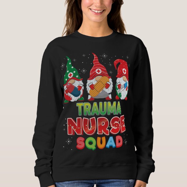 Trauma Nurse Squad Christmas Gnomes Ugly Sweater G (Front)
