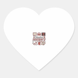 Trauma Surgery Vintage Medical Vector Shirt Design Heart Sticker