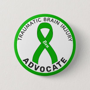 Traumatic Brain Injury Advocate Ribbon White 2 Inch Round Button