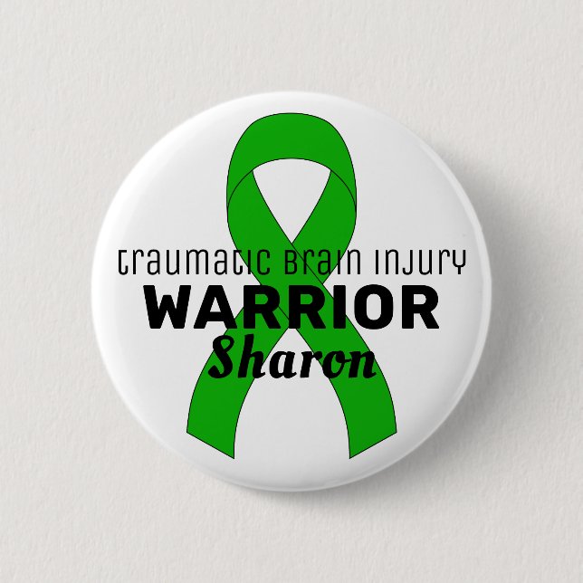 Traumatic Brain Injury Advocate Ribbon White 2 Inch Round Button (Front)