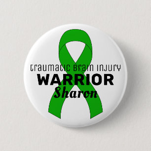 Traumatic Brain Injury Advocate Ribbon White 2 Inch Round Button