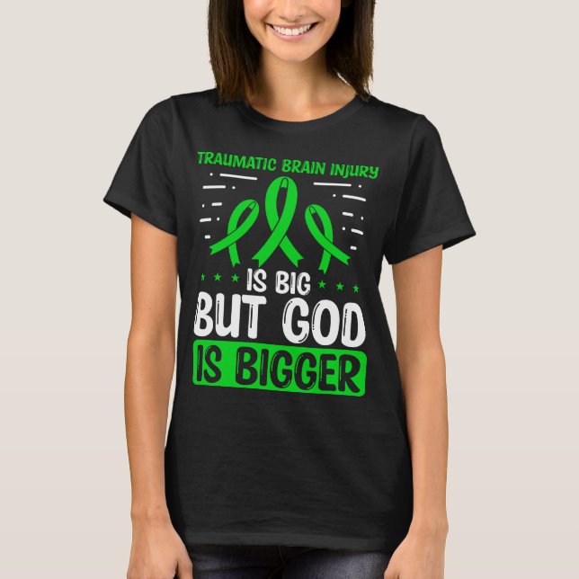 Traumatic Brain Injury Awareness God TBI Ribbon T-Shirt (Front)
