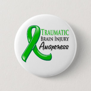 Traumatic Brain Injury Awareness Ribbon 2 Inch Round Button