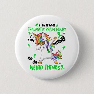 Traumatic Brain Injury Awareness Ribbon Support Gi 2 Inch Round Button