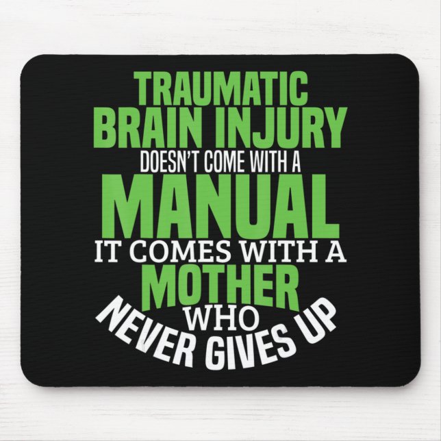 Traumatic Brain Injury Awareness T Shirt TBI Aware Mouse Pad (Front)