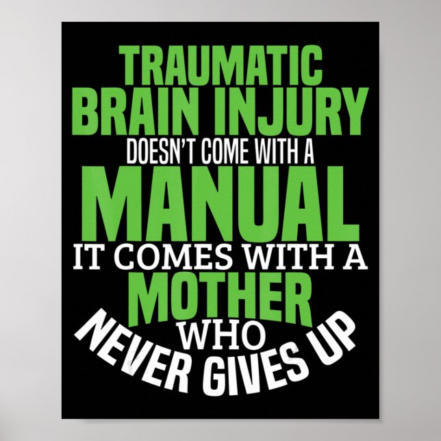 Traumatic Brain Injury Awareness T Shirt TBI Aware Poster (Front)