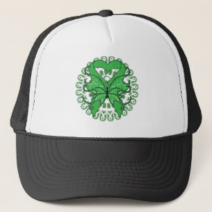Traumatic Brain Injury Butterfly Circle of Ribbons Trucker Hat