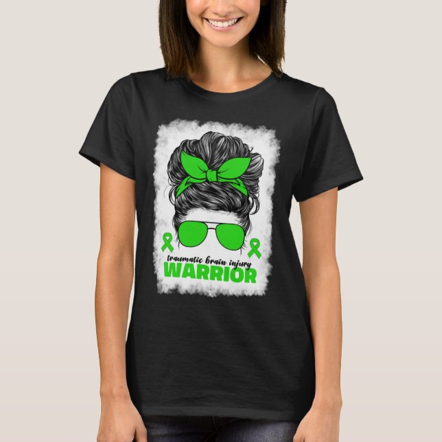 Traumatic Brain Injury Warrior For Women TBI Aware T-Shirt (Front)