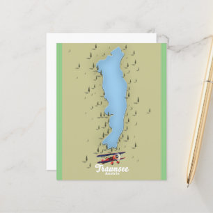 Traunsee Austrian lake map Poster